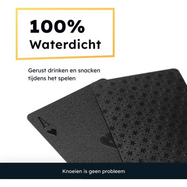 2BEFUN Luxe Waterdichte Speelkaarten Volwassenen - Kaarten - Kaartspel - Pokerkaarten - Drankspel - Zwart