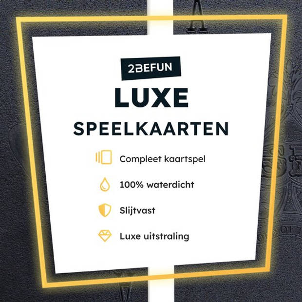 2BEFUN Luxe Waterdichte Speelkaarten Volwassenen - Kaarten - Kaartspel - Pokerkaarten - Drankspel - Zwart