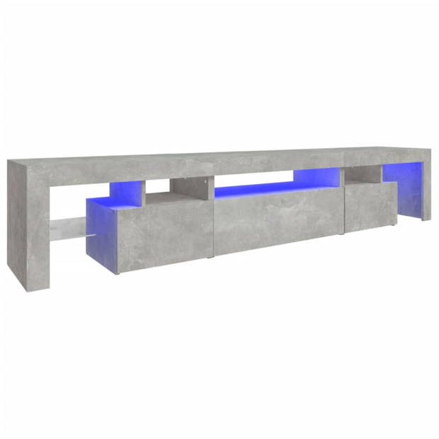 vidaXL Tv-meubel met LED-verlichting 215x36,5x40 cm betongrijs