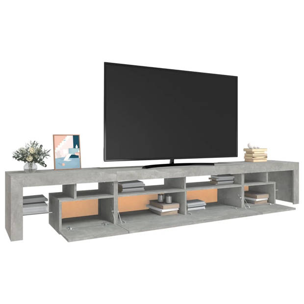 The Living Store TV-meubel Betongrijs 260x36.5x40 cm - RGB LED-verlichting