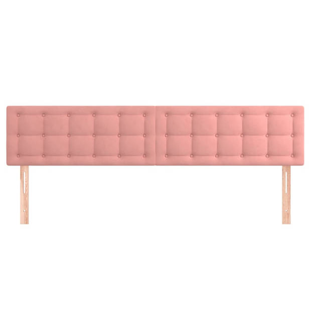 vidaXL Hoofdborden 2 st 80x5x78/88 cm fluweel roze