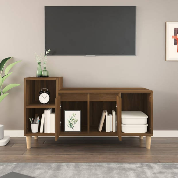 vidaXL Tv-meubel 100x35x55 cm bewerkt hout bruin eikenkleur