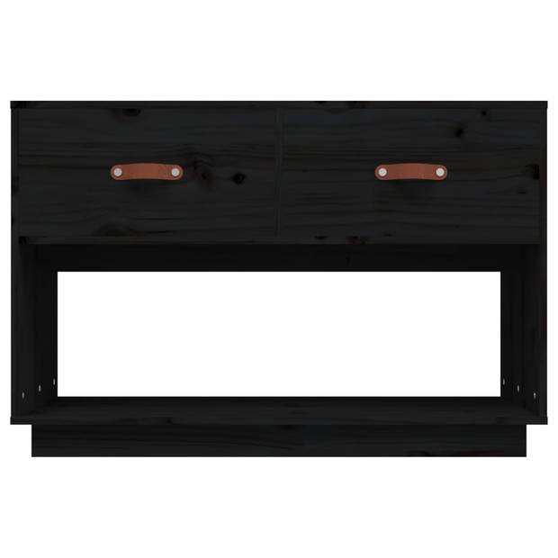 vidaXL Tv-meubel 90x40x60 cm massief grenenhout zwart