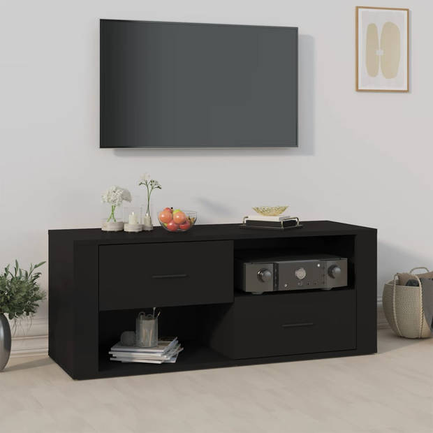 vidaXL Tv-meubel 100x35x40 cm bewerkt hout zwart