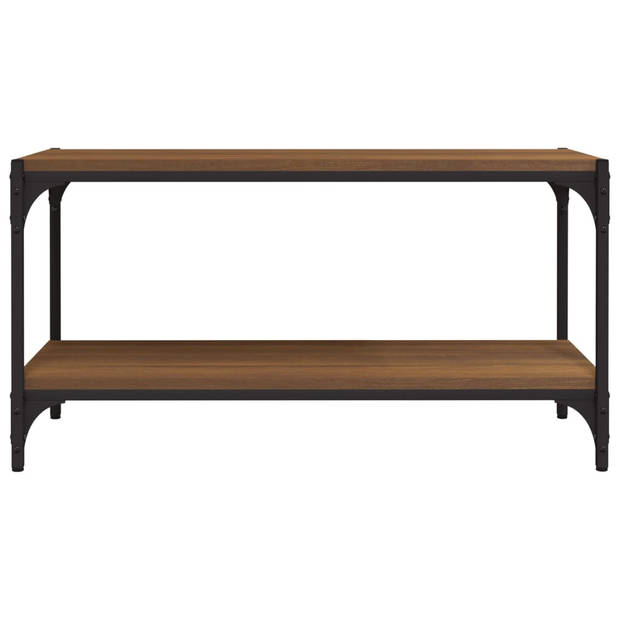 vidaXL Tv-meubel 80x33x41 cm bewerkt hout en staal bruin eikenkleur