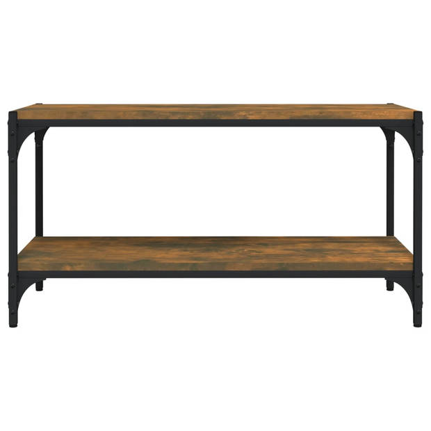 vidaXL Tv-meubel 80x33x41 cm bewerkt hout en staal gerookt eikenkleur