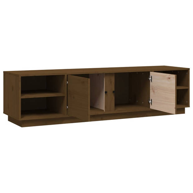 vidaXL Tv-meubel 156x40x40 cm massief grenenhout honingbruin