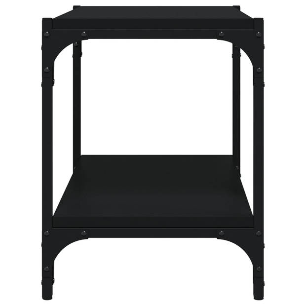 vidaXL Tv-meubel 60x33x41 cm bewerkt hout en staal zwart