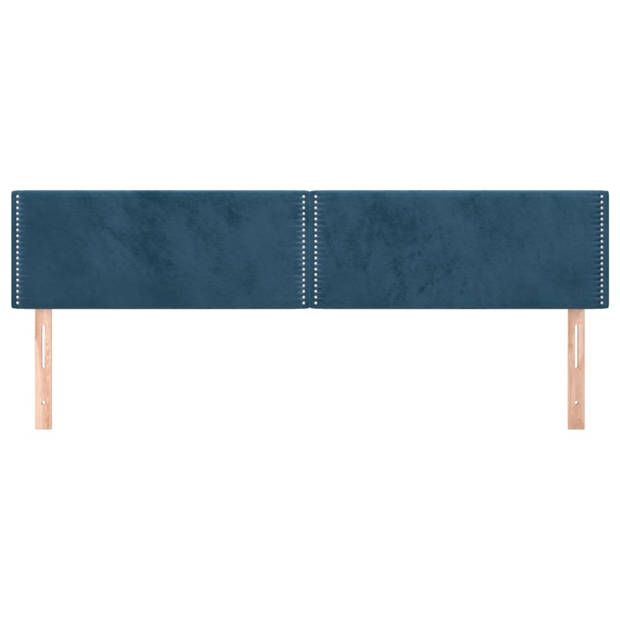 vidaXL Hoofdborden 2 st 100x5x78/88 cm fluweel donkerblauw