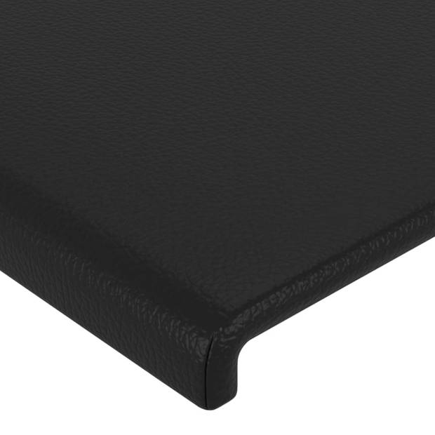 vidaXL Hoofdbord met randen 163x16x118/128 cm kunstleer zwart