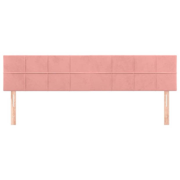 vidaXL Hoofdborden 2 st 100x5x78/88 cm fluweel roze