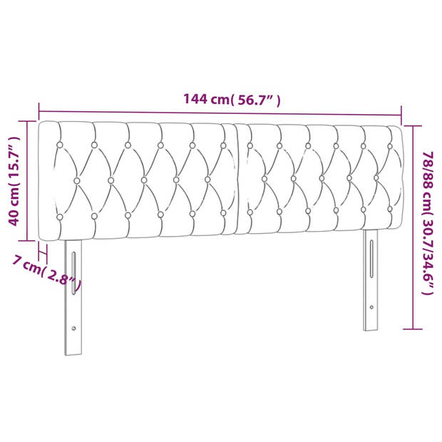 vidaXL Hoofdborden 2 st 72x7x78/88 cm fluweel donkergroen