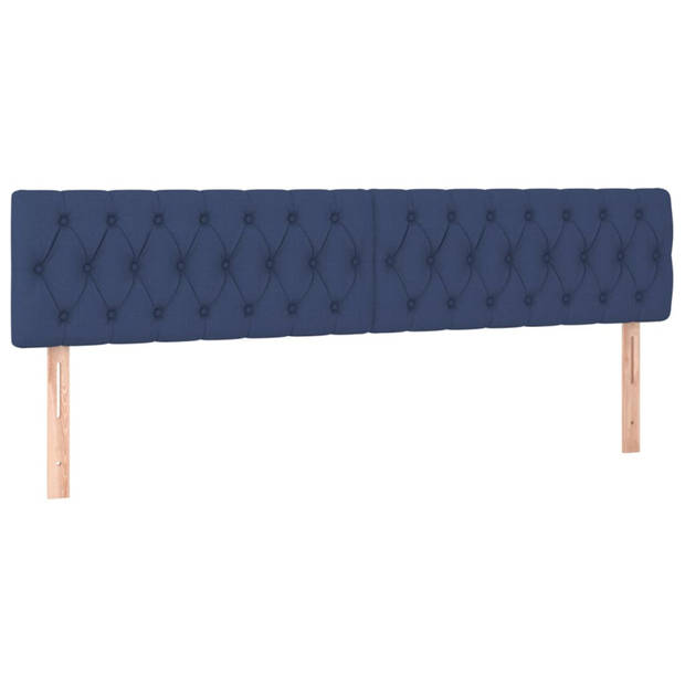 vidaXL Hoofdborden 2 st 90x7x78/88 cm stof blauw