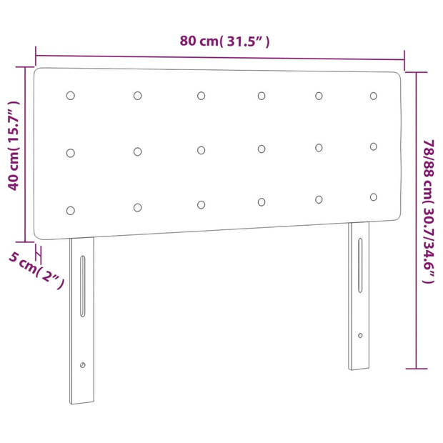 vidaXL Hoofdbord 80x5x78/88 cm stof donkerbruin