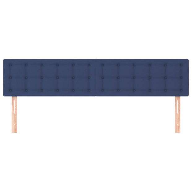 vidaXL Hoofdborden 2 st 80x5x78/88 cm stof blauw