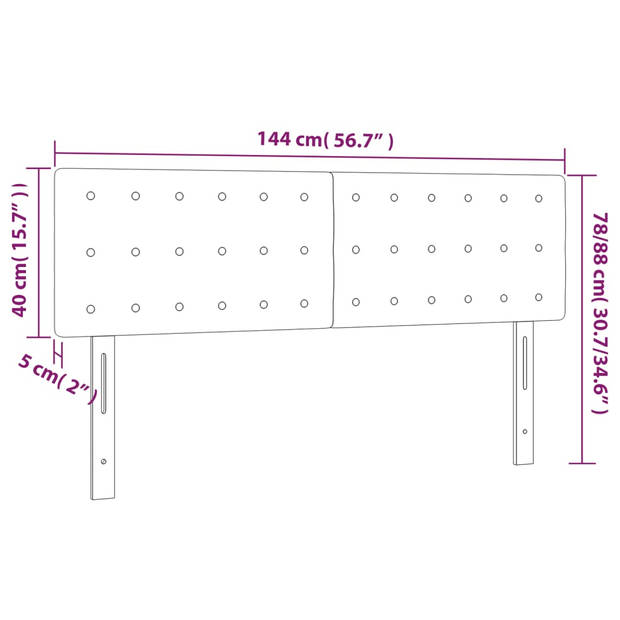 vidaXL Hoofdbordem 2 st 72x5x78/88 cm kunstleer zwart