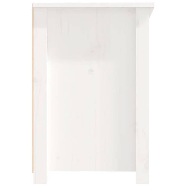 vidaXL Tv-meubel 114x35x52 cm massief grenenhout wit