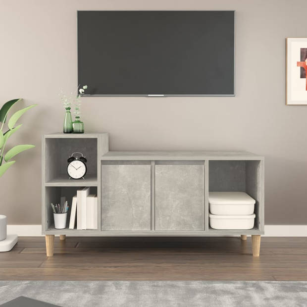 The Living Store TV-Kast ? - Klassiek ? Meubel - 100x35x55 cm ? Betongrijs