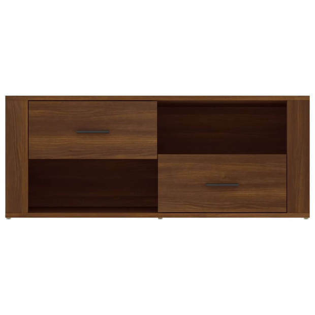 vidaXL Tv-meubel 100x35x40 cm bewerkt hout bruin eikenkleur