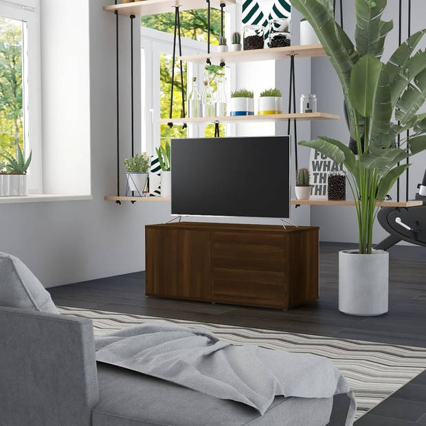The Living Store Televisiemeubel s TV-kast - 80 x 34 x 36 cm - Bruineiken