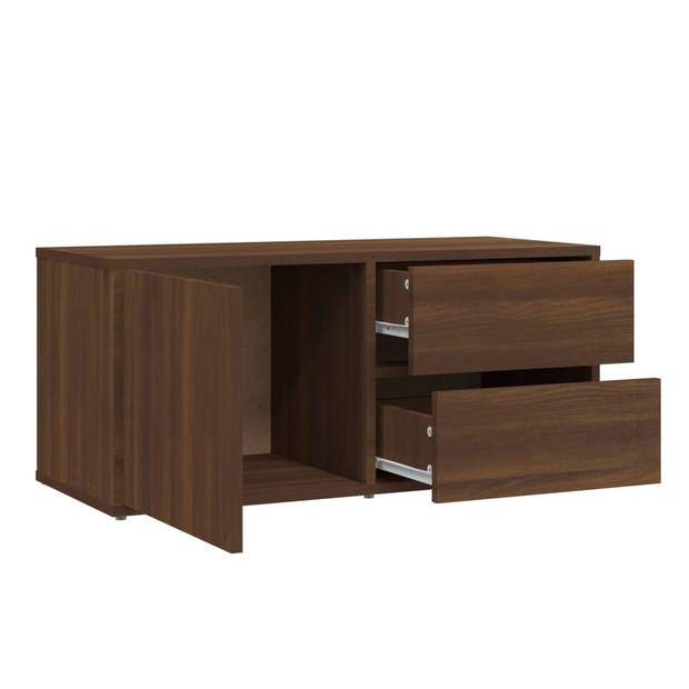 vidaXL Tv-meubel 80x34x36 cm bewerkt hout bruin eikenkleur