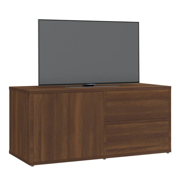 vidaXL Tv-meubel 80x34x36 cm bewerkt hout bruin eikenkleur