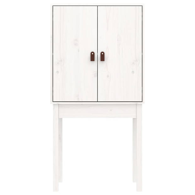 vidaXL Hoge kast 60x40x120 cm massief grenenhout wit