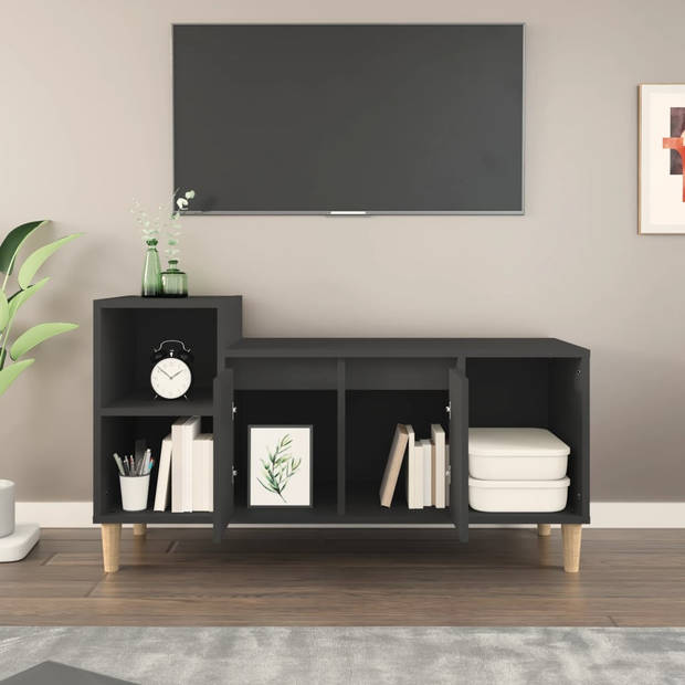 vidaXL Tv-meubel 100x35x55 cm bewerkt hout zwart