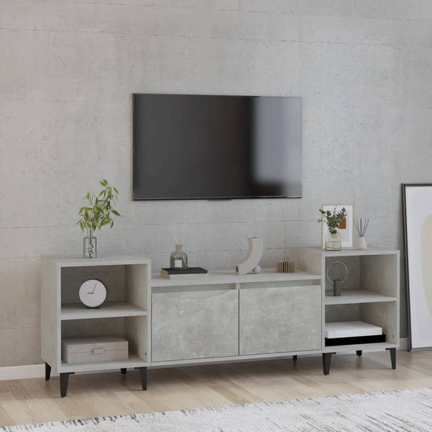 The Living Store TV-kast - Betongrijs - 160 x 35 x 55 cm - Stevig materiaal