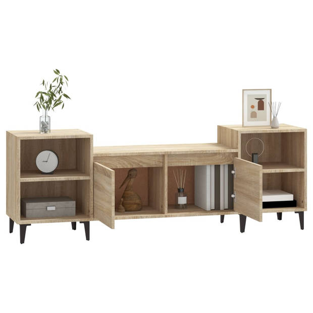 vidaXL Tv-meubel 160x35x55 cm bewerkt hout sonoma eikenkleurig