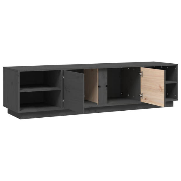 vidaXL Tv-meubel 156x40x40 cm massief grenenhout grijs