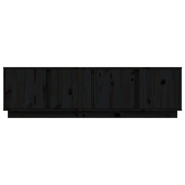 vidaXL Tv-meubel 140x40x40 cm massief grenenhout zwart