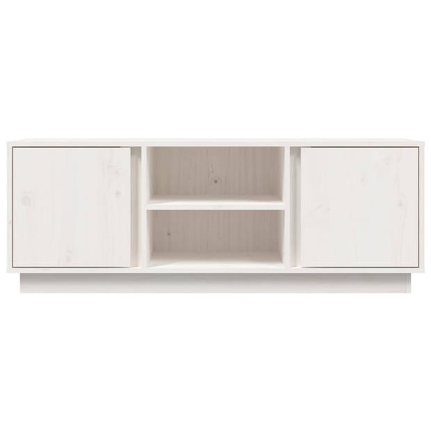 vidaXL Tv-meubel 110x35x40,5 cm massief grenenhout wit