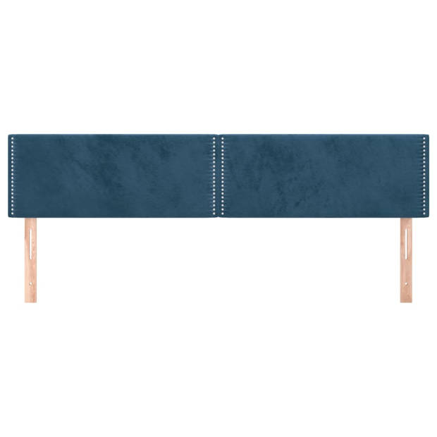 The Living Store Hoofdbord - Hoofdbord - 200 x 5 x 78/88 cm - Donkerblauw fluweel