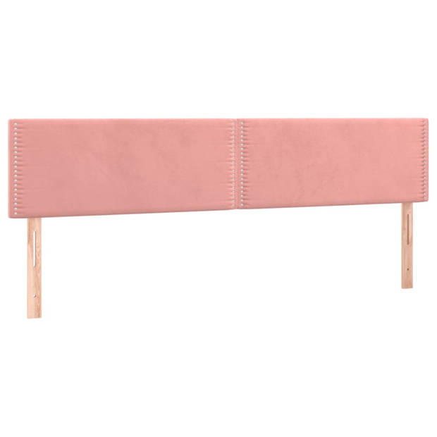 vidaXL Hoofdborden 2 st 80x5x78/88 cm fluweel roze