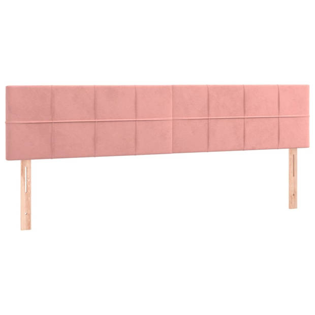 vidaXL Hoofdborden 2 st 80x5x78/88 cm fluweel roze