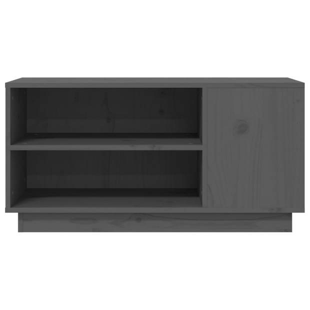 vidaXL Tv-meubel 80x35x40,5 cm massief grenenhout grijs