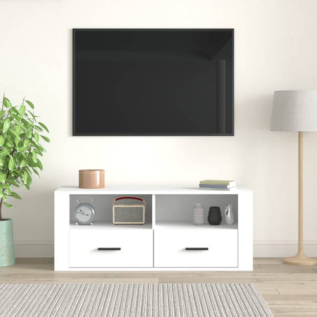 vidaXL Tv-meubel 100x35x40 cm bewerkt hout wit