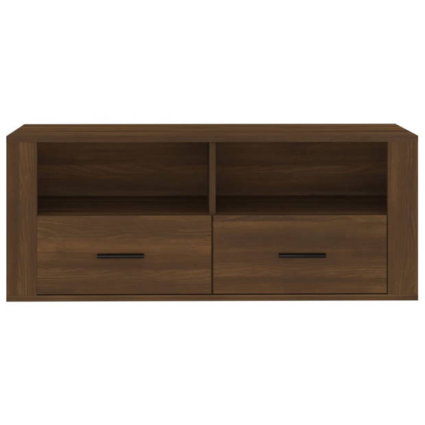 vidaXL Tv-meubel 100x35x40 cm bewerkt hout bruin eikenkleur