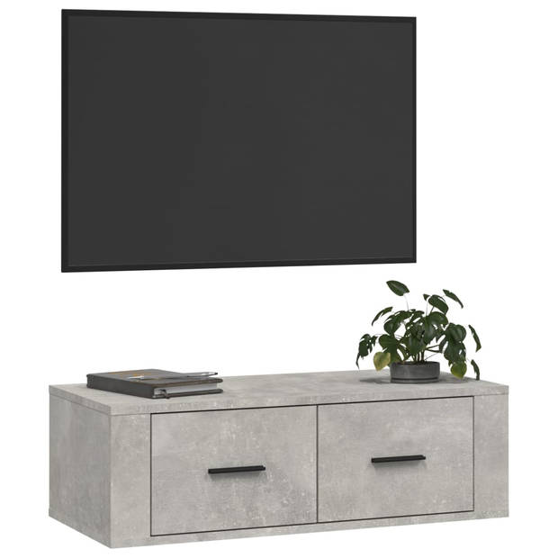 vidaXL Tv-hangmeubel 80x36x25 cm bewerkt hout betongrijs