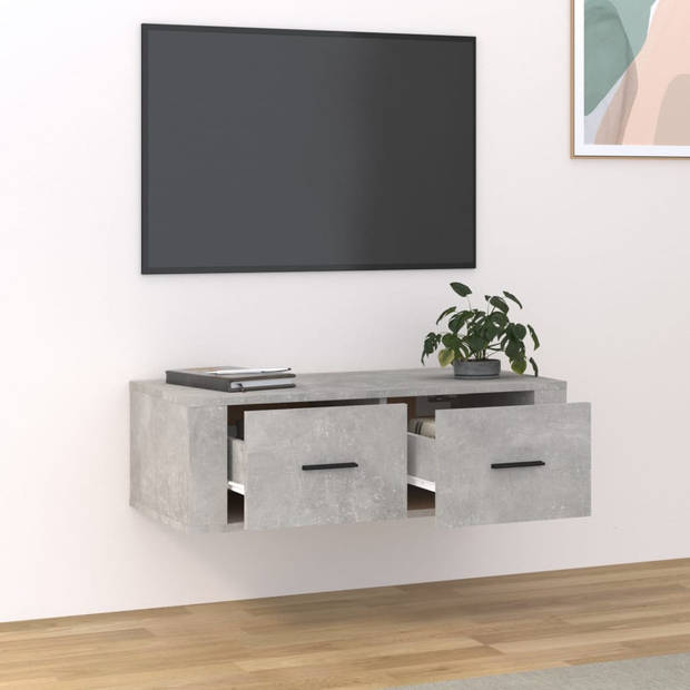 vidaXL Tv-hangmeubel 80x36x25 cm bewerkt hout betongrijs