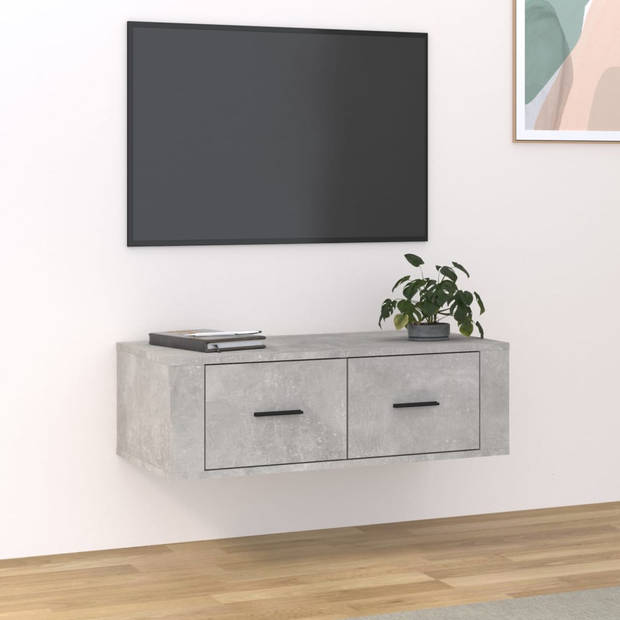 vidaXL Tv-hangmeubel 80x36x25 cm bewerkt hout betongrijs