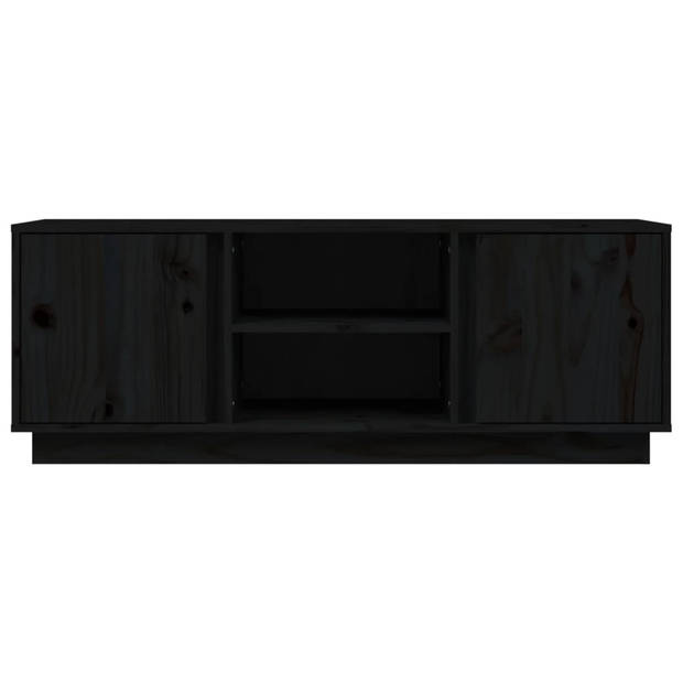 vidaXL Tv-meubel 110x35x40,5 cm massief grenenhout zwart