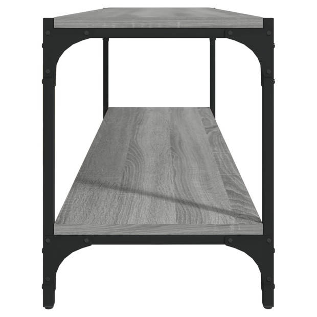 vidaXL Tv-meubel 100x33x41 cm bewerkt hout en staal grijs sonoma eiken