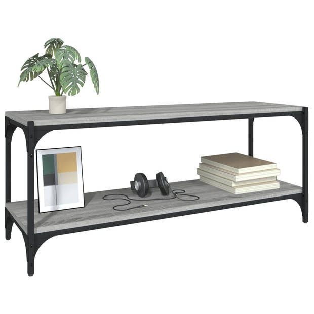 The Living Store Industrieel TV-meubel - 100 x 33 x 41 cm - Grijs Sonoma Eiken