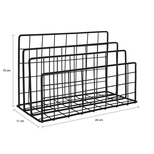 QUVIO Tijdschriften organizer - Metaal - Zwart