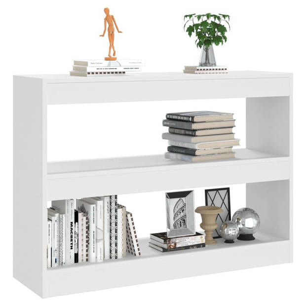 The Living Store Boekenkast Wit - 100 x 30 x 72 cm - Bewerkt hout