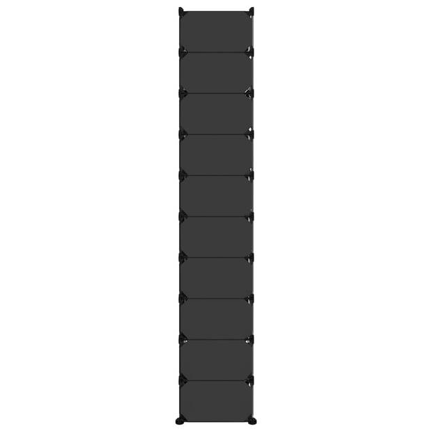 vidaXL Schoenenrek 44x32x174 cm polypropeen zwart