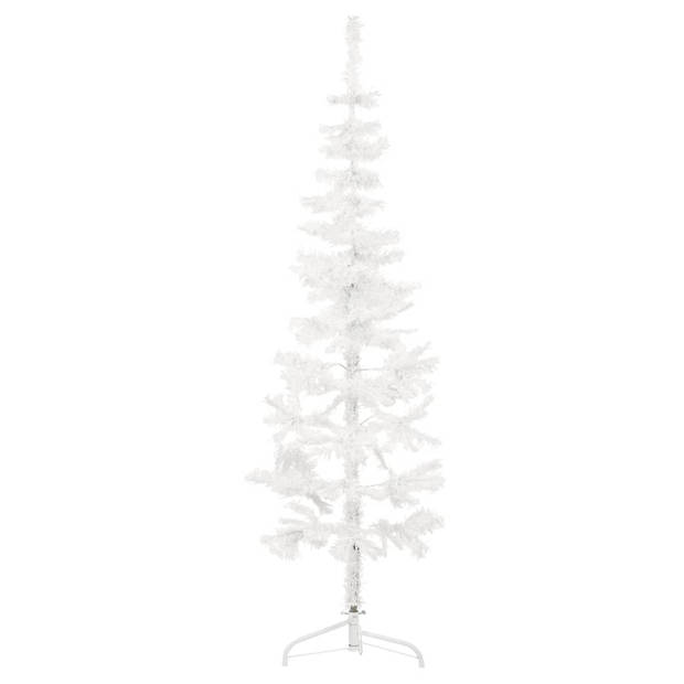 The Living Store Kunstkerstboom - Halve boom - Wit - PVC - 180 cm hoog