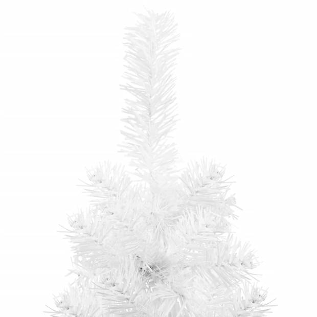vidaXL Kunstkerstboom half met standaard smal 210 cm wit